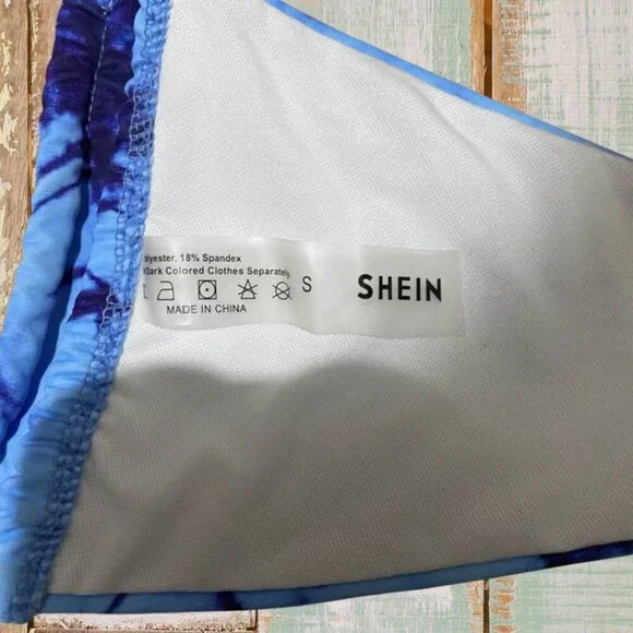 Blue Tie-Dye Triangle Bikini Set Size Small – Adjustable & Beach Ready - Picture 11 of 13